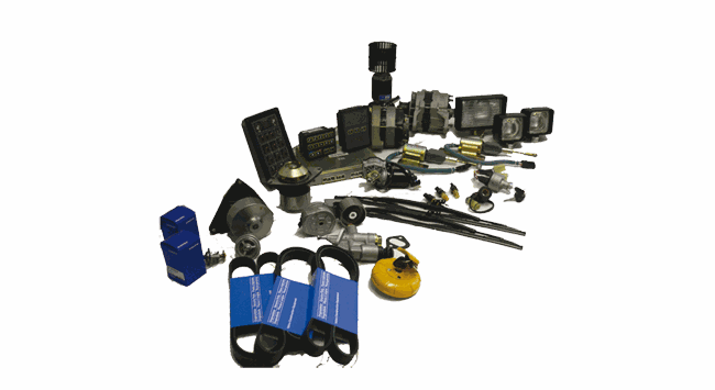 Small parts, belts and lights